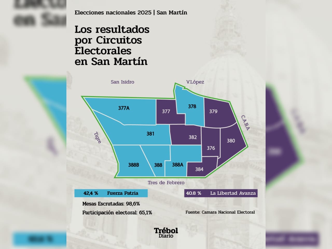 El mapa de las elecciones: Así se votó en San Martín